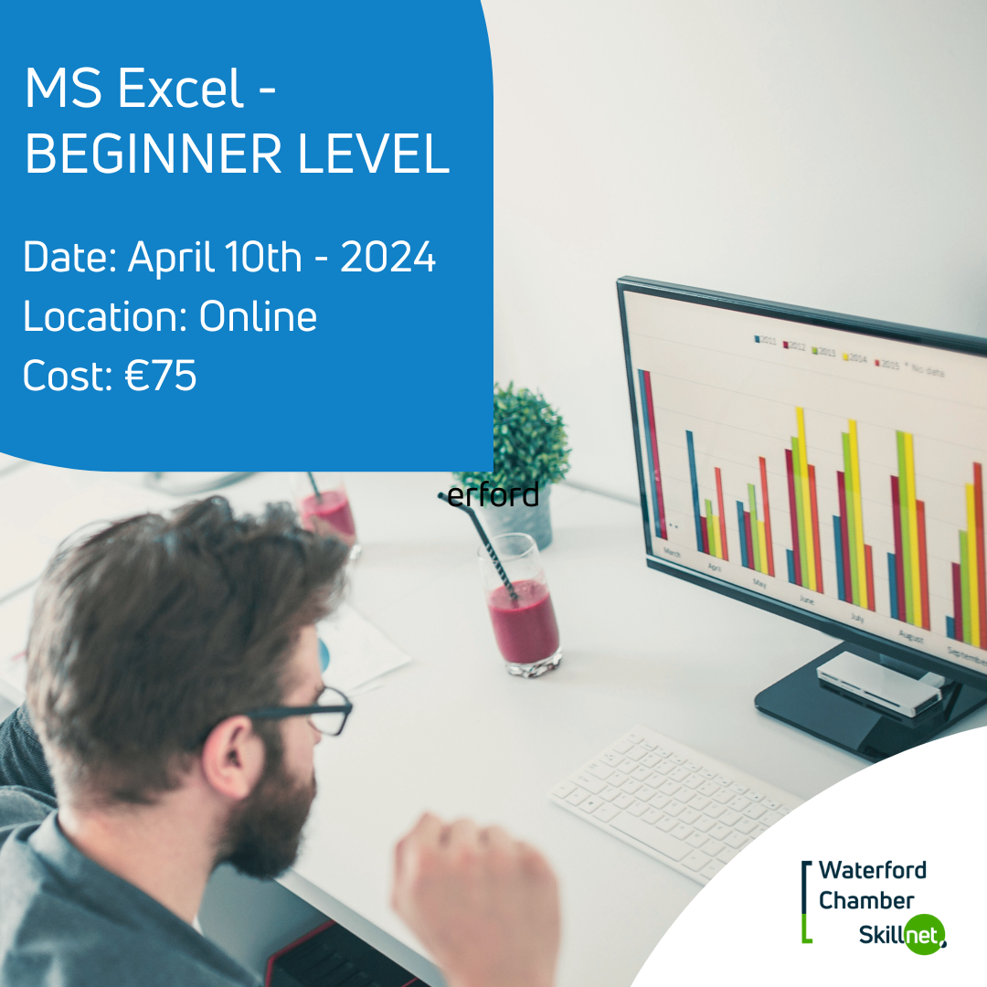 Excel Leveling Microsoft Excel - BEGINNER LEVEL (Core) - Waterford Chamber Skillnet